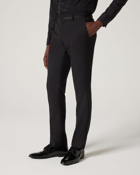 Slim Fit Tuxedo Pant, Black Chintz, hi-res
